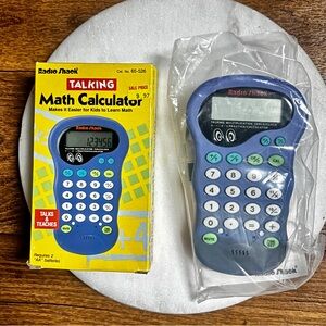 Radio Shack ~ Vintage ~ Blue ~ Talking/Teaching Calculator ~ New W/ Box & Video
